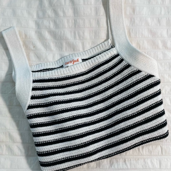 NWT Cat & Jack Black and White Knit Tank - Picture 2 of 4
